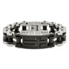 Lex & Lu Stainless Steel Polished Black IP-plated Cross 9'' ID Bracelet - 3 - Lex & Lu