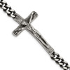 Lex & Lu Stainless Steel Antiqued and Polished Crucifix 8.75'' Bracelet - Lex & Lu