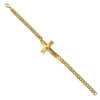 Lex & Lu Stainless Steel Polished Yellow IP-plated Crucifix 8'' Bracelet LAL5214 - 2 - Lex & Lu