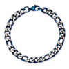 Lex & Lu Stainless Steel Brushed and Polished Blue IP-plated 7.5mm 8.5'' Bracelet - 3 - Lex & Lu