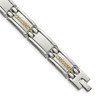 Lex & Lu Stainless Steel w/14k Yellow Gold Accent Polished 8.75'' Link Bracelet - Lex & Lu