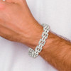 Lex & Lu Stainless Steel Brushed and Polished 8.75'' Link Bracelet - 4 - Lex & Lu