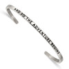 Lex & Lu Stainless Steel Polished Enamel/Crystal ADVENTURE BEGINS 3mm Bangle - Lex & Lu