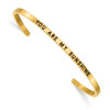 Lex & Lu Stainless Steel Polished Yellow IP Enamel/Crystal MY SUNSHINE Bangle - Lex & Lu