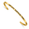 Lex & Lu Stainless Steel Pol. Yellow IP w/Enamel/Crystal LET LIFE Cuff Bangle - Lex & Lu