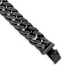 Lex & Lu Stainless Steel Antiqued and Brushed 15mm Curb 8.5'' Link Bracelet - Lex & Lu