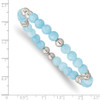 Lex & Lu Stainless Steel Polished Blue Quartz Beaded Stretch Bracelet - 3 - Lex & Lu