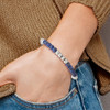 Lex & Lu Stainless Steel Polished Lapis Beaded Stretch Bracelet - 4 - Lex & Lu