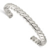 Lex & Lu Stainless Steel Polished Twisted 6.5mm Cuff Bangle - Lex & Lu