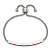 Lex & Lu Stainless Steel Polished with Red Glass Adjustable Bracelet - 3 - Lex & Lu