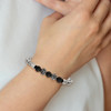 Lex & Lu Stainless Steel Antiqued & Polished w/Lava Stone Beads Stretch Bracelet - 4 - Lex & Lu