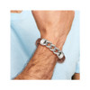 Lex & Lu Stainless Steel Polished Chain and Brown Leather 8.25'' Bracelet - 4 - Lex & Lu