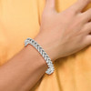 Lex & Lu Stainless Steel Antiqued and Polished Franco Link 8.5'' Bracelet - 4 - Lex & Lu