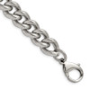 Lex & Lu Stainless Steel Polished and Textured 14.5mm Curb 8'' Bracelet - Lex & Lu