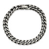 Lex & Lu Stainless Steel Antiqued and Brushed 9mm Curb 8.25'' Bracelet - 3 - Lex & Lu