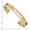 Lex & Lu Stainless Steel Polished Yellow IP-plated Cut out Center 9.5mm Bangle - 3 - Lex & Lu