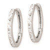 Lex & Lu Sterling Silver w/Rhodium Polished D/C Hinged Hoop Earrings LAL24650 - 2 - Lex & Lu