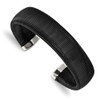 Lex & Lu Stainless Steel Polished Black IP-plated Wire 18mm Cuff Bangle - Lex & Lu