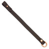 Lex & Lu Stainless Steel Pol. Rose IP Brown Leather Adjustable 8.5''-9'' Bracelet - 2 - Lex & Lu