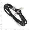 Lex & Lu Stainless Steel Antiqued & Polished Snake Suede 16.5'' Wrap Bracelet - 2 - Lex & Lu