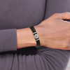 Lex & Lu Stainless Steel Pol. Leather w/Preciosa Crystal w/1.25'' ext 7'' Bracelet - 4 - Lex & Lu