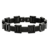 Lex & Lu Stainless Steel Brushed and Pol. Black IP-Plated 8.25'' Link Bracelet - 3 - Lex & Lu