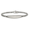 Lex & Lu Stainless Steel Antiqued White Bronze Plt Scratch Finish 8.5'' Bracelet - 3 - Lex & Lu