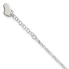 Lex & Lu Sterling Silver Polished Heart Anklet 9'' LAL24659 - Lex & Lu