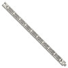 Lex & Lu Stainless Steel Brushed with Polished Beads 8.5'' Link Bracelet - 2 - Lex & Lu