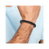 Lex & Lu Stainless Steel Pol. Black IP w/Black Cotton w/.5'' ext. 8.5'' Bracelet - 4 - Lex & Lu