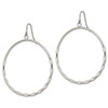 Lex & Lu Stainless Steel Polished Hoop Dangle Shepherd Hook Earrings - 2 - Lex & Lu