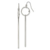 Lex & Lu Stainless Steel Polished with Crystal Bar Dangle Shepherd Hook Earrings - Lex & Lu