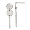 Lex & Lu Stainless Steel Polished Discs Post Dangle Earrings - Lex & Lu