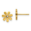 Lex & Lu Stainless Steel Polished Yellow IP-plated with Crystal Flower Earrings - Lex & Lu