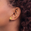 Lex & Lu Stainless Steel Polished Yellow IP-plated with Crystal Flower Earrings - 3 - Lex & Lu