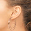 Lex & Lu Stainless Steel Polished Rose IP-plated Post Hoop Earrings - 3 - Lex & Lu