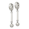 Lex & Lu Stainless Steel Polished with Bar & Ball Dangle Hinged Hoop Earrings - 2 - Lex & Lu