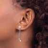 Lex & Lu Stainless Steel Polished Stars Post Dangle Earrings - 3 - Lex & Lu