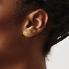 Lex & Lu Stainless Steel Polished Laser cut Yellow IP-plated 7mm Ball Earrings - 3 - Lex & Lu