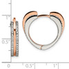 Lex & Lu Stainless Steel Polished Rose IP with Crystals Heart Hoop Earrings - 4 - Lex & Lu