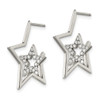 Lex & Lu Stainless Steel Polished with Crystals Stars Post Earrings - 2 - Lex & Lu