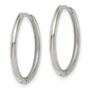 Lex & Lu Stainless Steel Polished 1.6mm Hinged Hoop Earrings LAL5669 - 2 - Lex & Lu