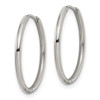 Lex & Lu Stainless Steel Polished 1.6mm Hinged Hoop Earrings LAL5670 - 2 - Lex & Lu