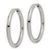 Lex & Lu Stainless Steel Polished 3mm Hinged Hoop Earrings LAL5687 - 2 - Lex & Lu