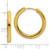 Lex & Lu Stainless Steel Polished Yellow IP-plated 3mm Hinged Hoop Earrings LAL5692 - 4 - Lex & Lu