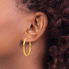 Lex & Lu Stainless Steel Polished Yellow IP-plated 3mm Hinged Hoop Earrings LAL5693 - 3 - Lex & Lu