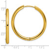 Lex & Lu Stainless Steel Polished Yellow IP-plated 3mm Hinged Hoop Earrings LAL5694 - 4 - Lex & Lu