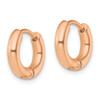 Lex & Lu Stainless Steel Polished Rose IP-plated 3mm Hinged Hoop Earrings LAL5695 - 2 - Lex & Lu