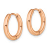 Lex & Lu Stainless Steel Polished Rose IP-plated 3mm Hinged Hoop Earrings LAL5696 - 2 - Lex & Lu