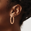 Lex & Lu Stainless Steel Polished Rose IP-plated 3mm Hinged Hoop Earrings LAL5699 - 3 - Lex & Lu